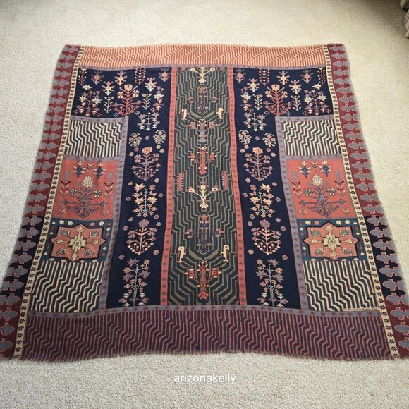 The Met Wool Soft Square Scarf Earth Tones Metropolitan Museum of Art - Picture 15 of 16